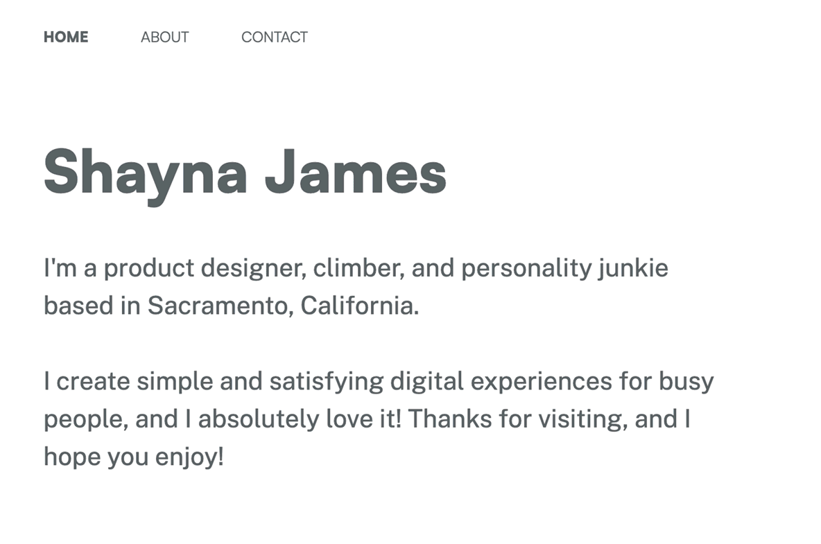 This is a GIF of a UX design portfolio. 