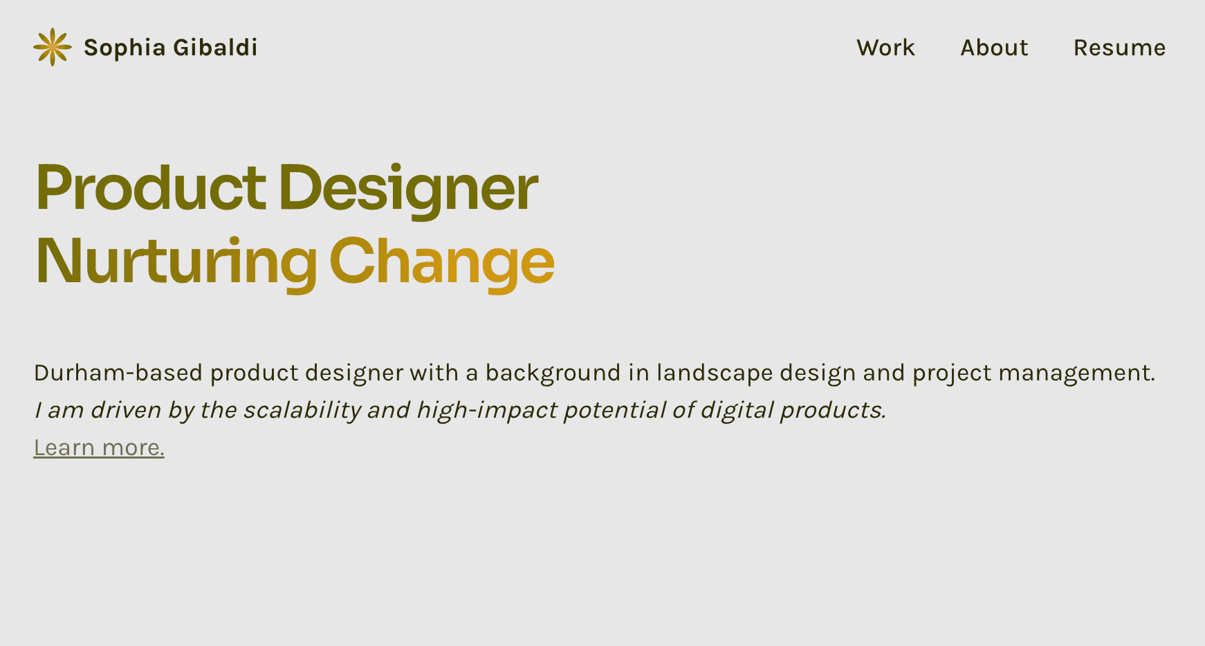 This is a GIF of a UX Design portfolio 