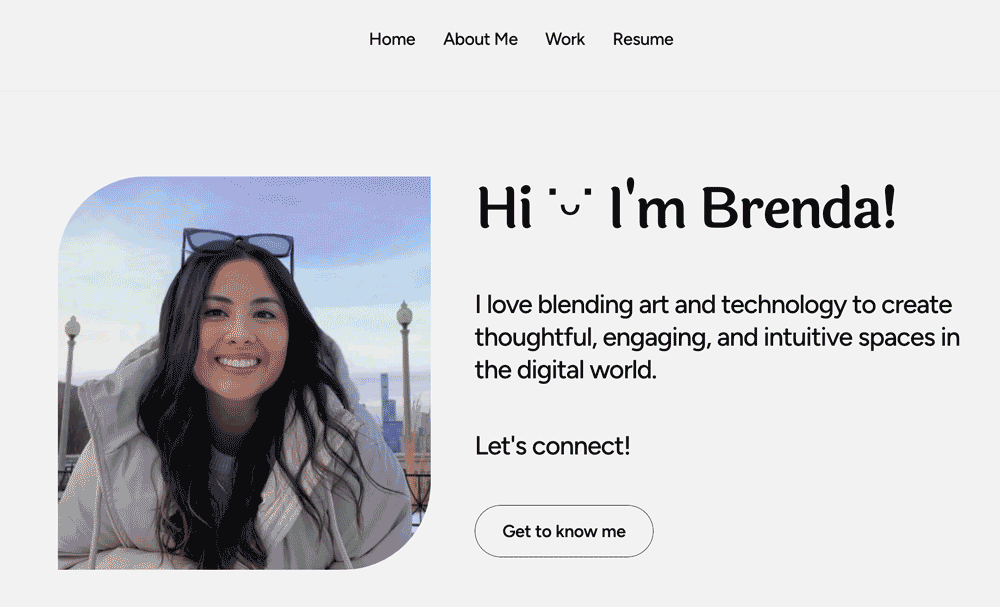 GIF of a UX design portfolio. 