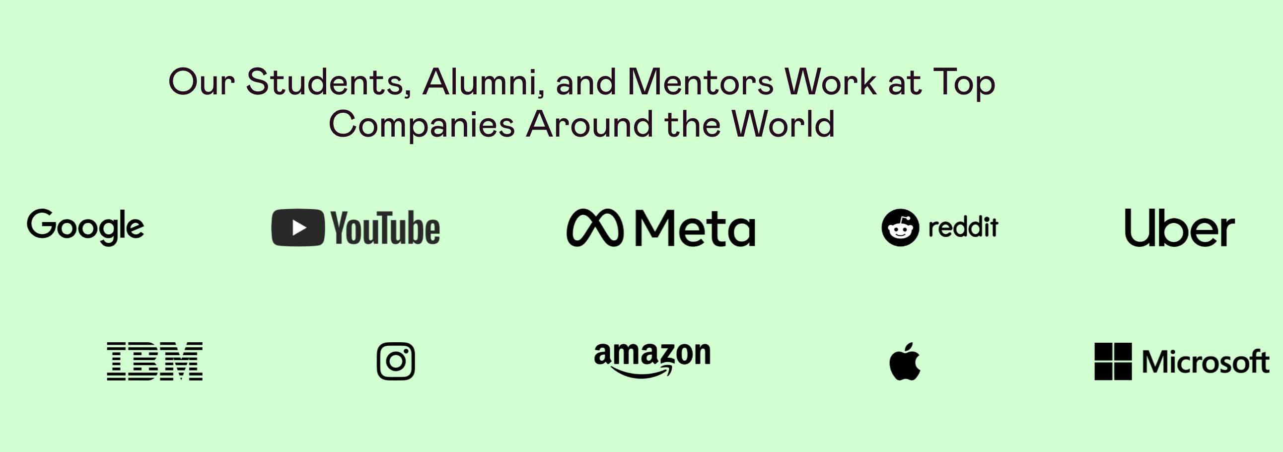 Company outcomes from Designlab depicting where grads have been hired. 
