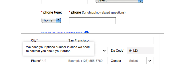 Checkout microcopy