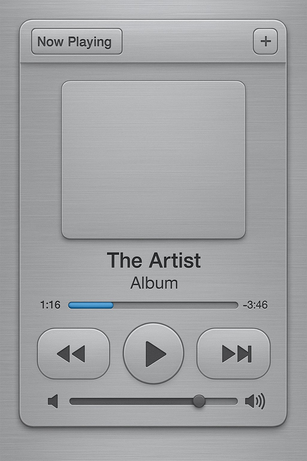 Example of ChatGPT's new image generating capabilities representing the creation of a screen for a music player app.    
